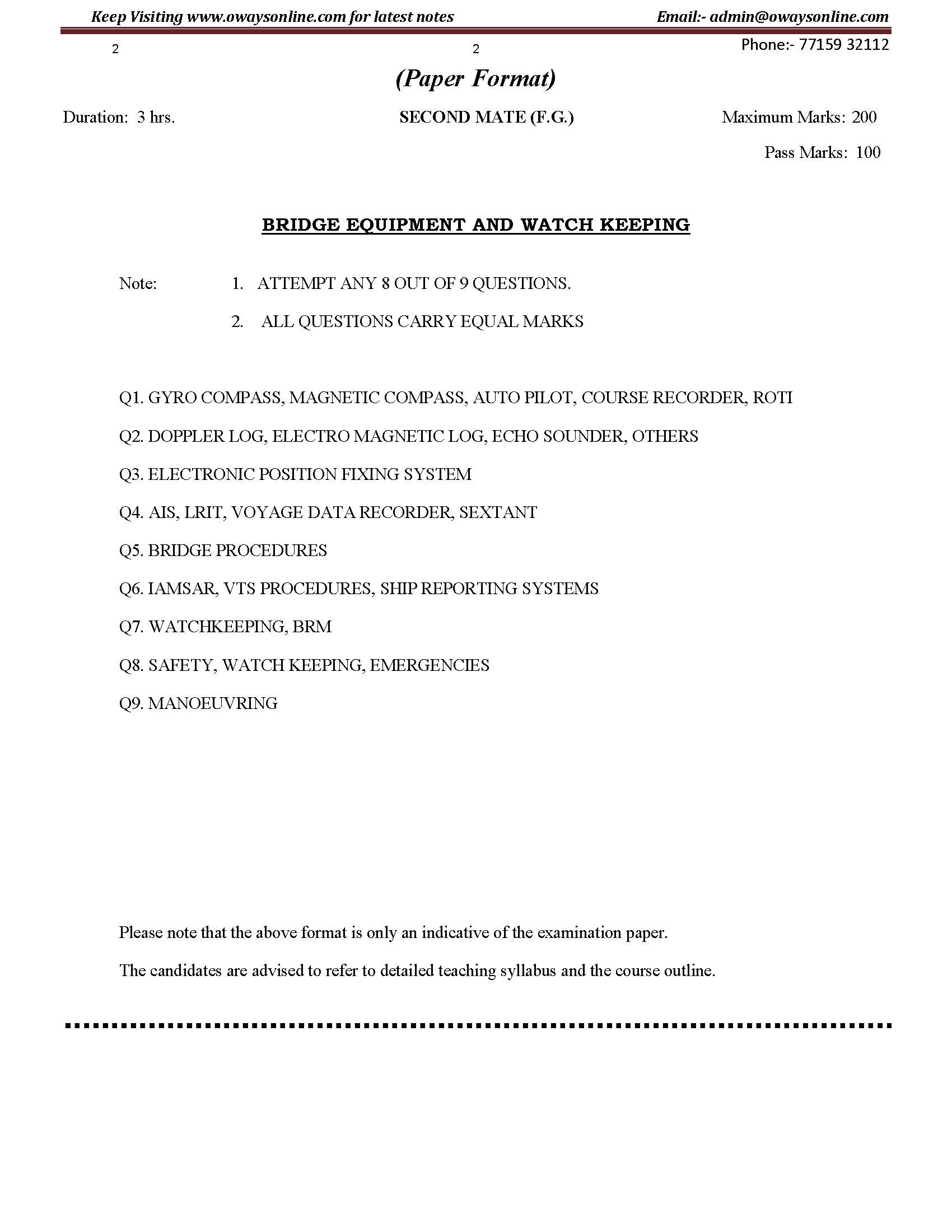 Second Mate Notes Past Year Question Papers Until MAR 2025 (01)