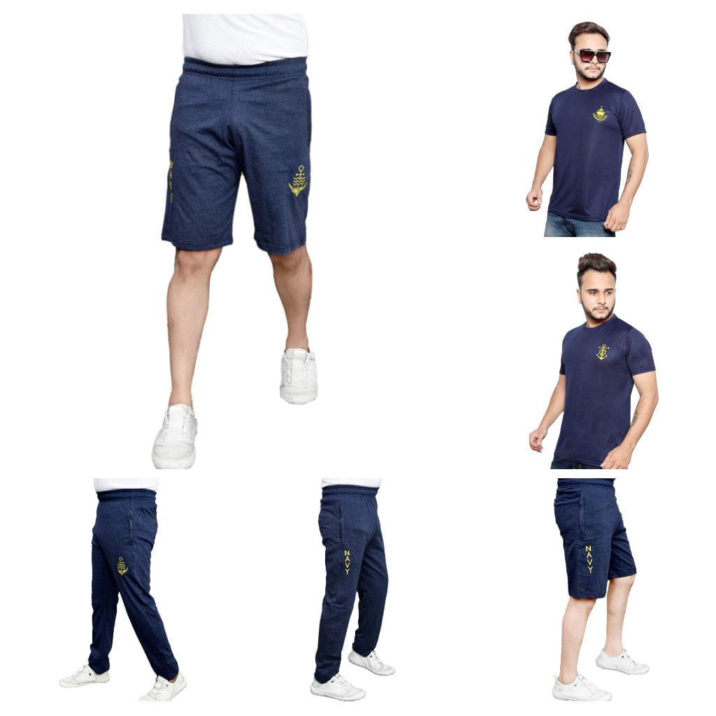 COMBO PACK Lycra tshirt+ Half shorts+full track pant