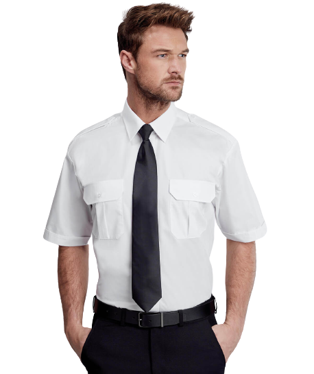 Uniform Half Shirt With Pocket Flaps