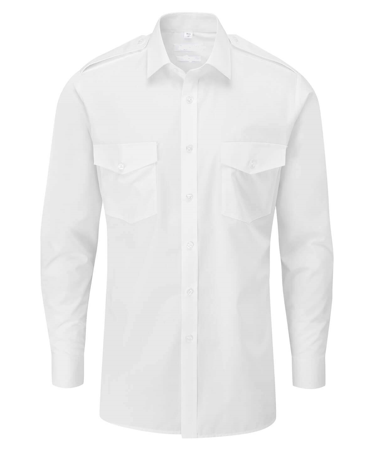 White Uniform Full Shirt With Both Side Pocket Flaps