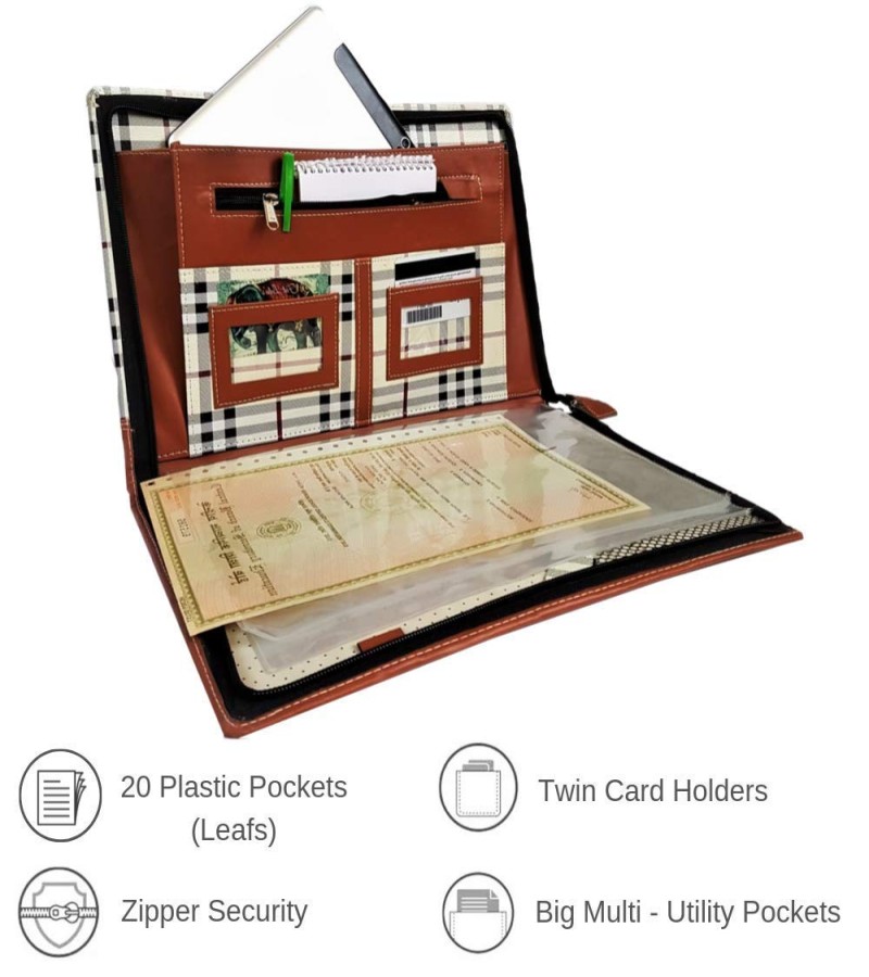 Premium Leather Files and Folder, Executive Document Holder