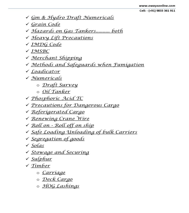 Cargo Notes