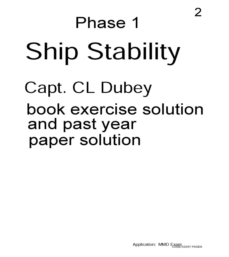 Ship Stability Past year question paper solution Phase I NOTES (23)