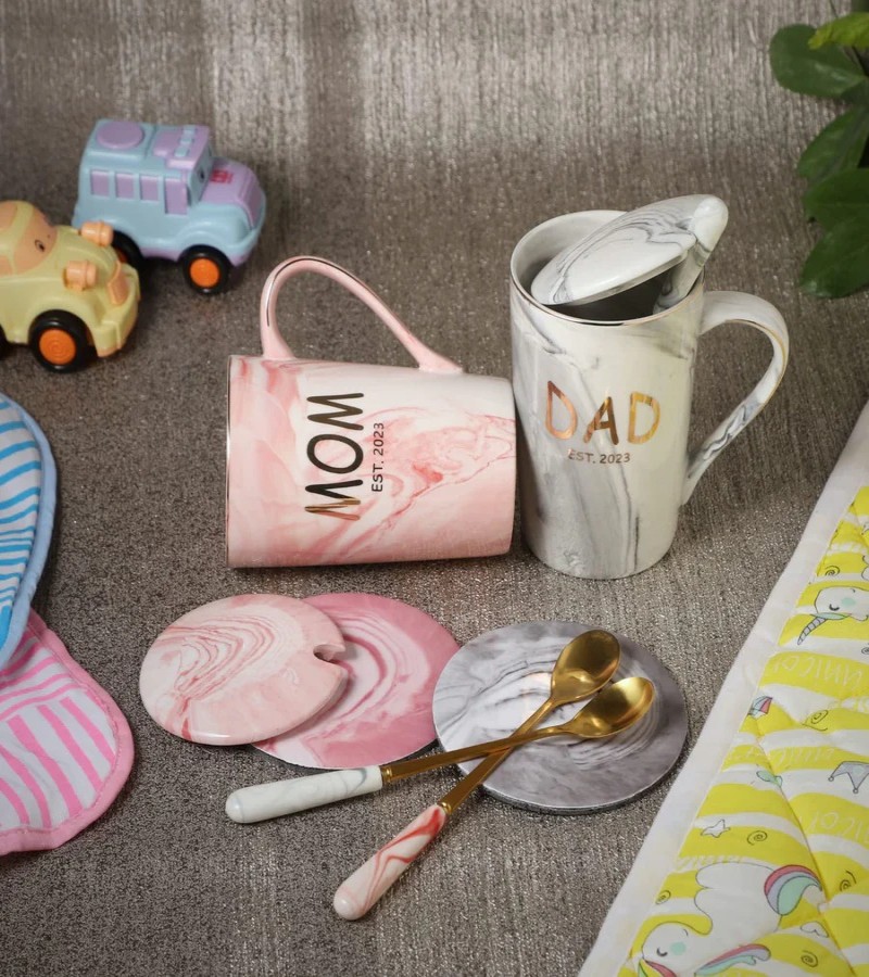 Coffee Mug with Lid & Spoon (Mom & Dad)