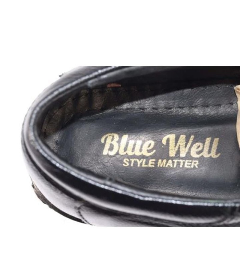 Blue Well genuine leather black shoes