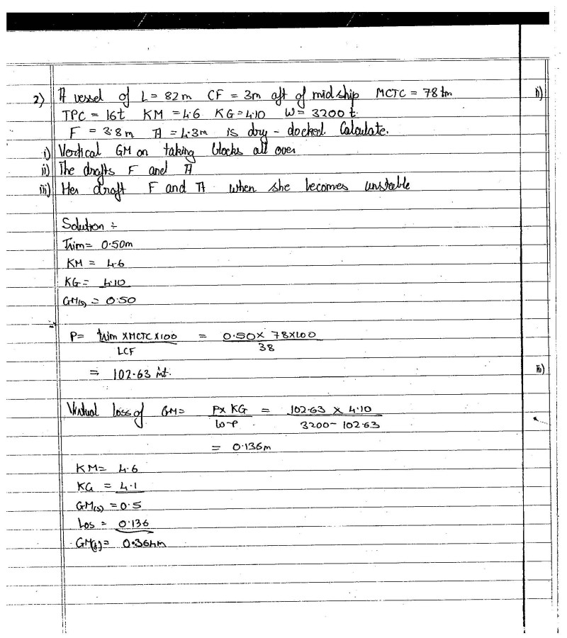 STABILITY AND CARGO NUMERICALS PHASE 1