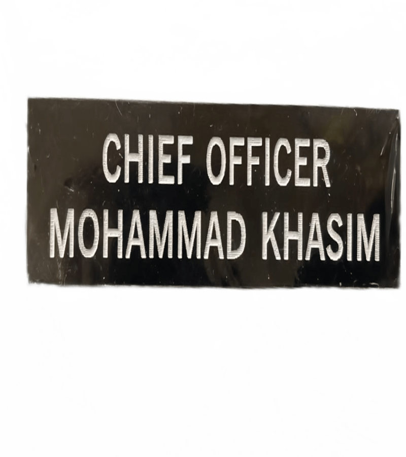 Black Color Name Plate Without Lamination