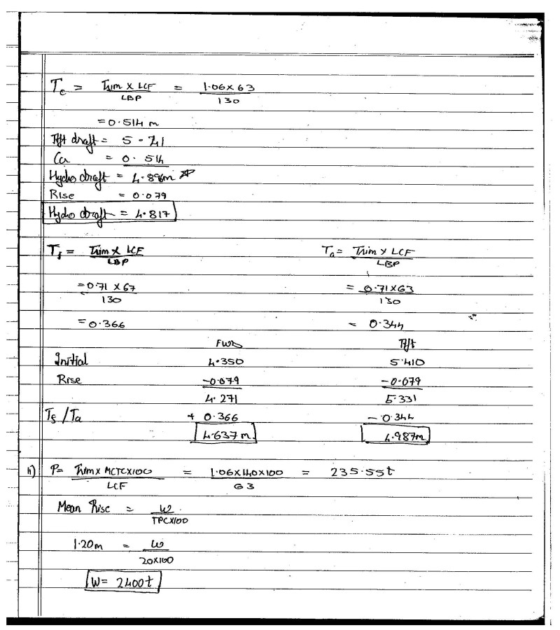 STABILITY AND CARGO NUMERICALS PHASE 1