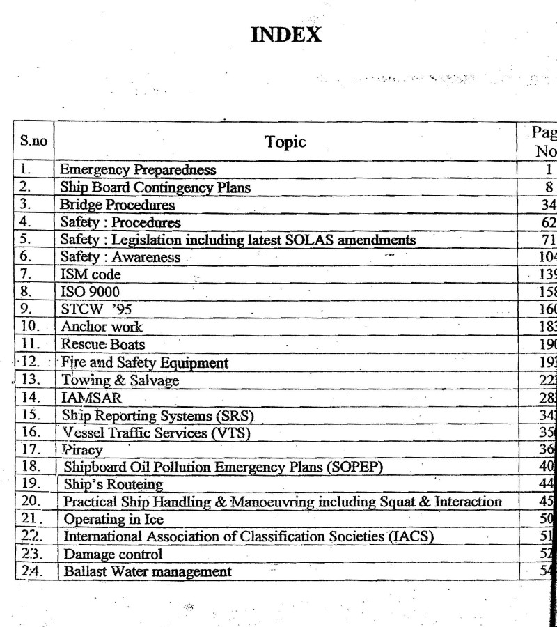Emergency & Safety Notes for Deck Officers Capt Dubey