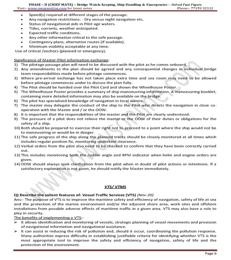 Bridge Watch Keeping Ship Handling & Emergencies phase 2