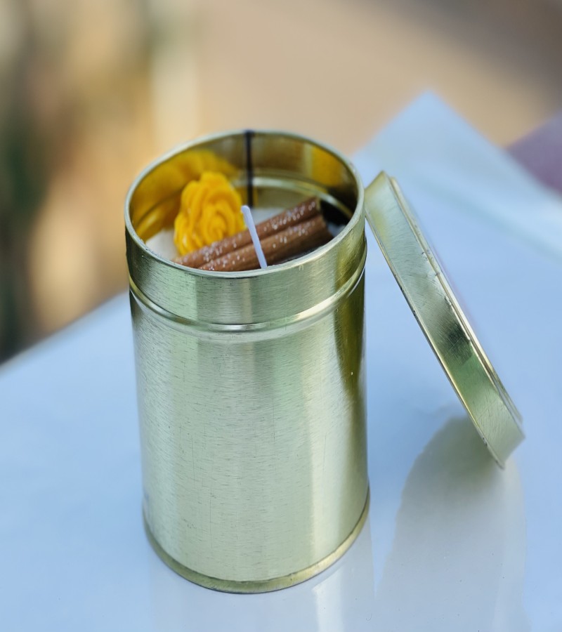 SPICED GOLDEN TIN WAX CANDLE