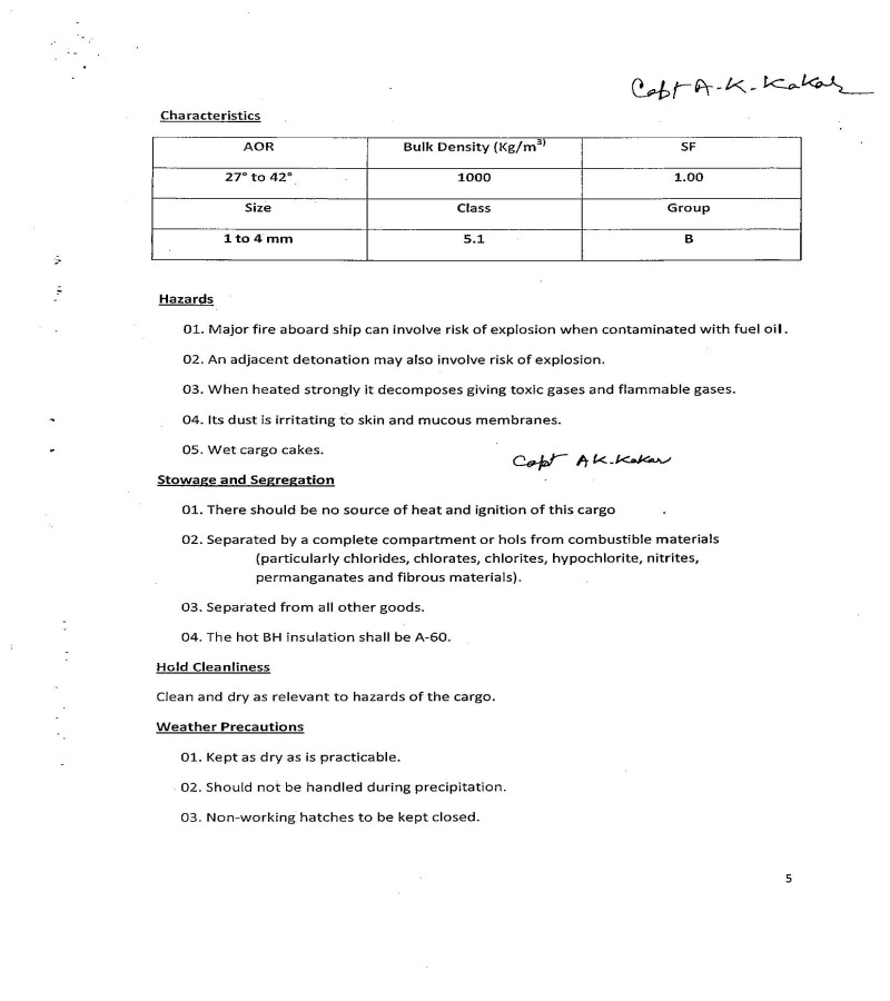 Cargo Notes