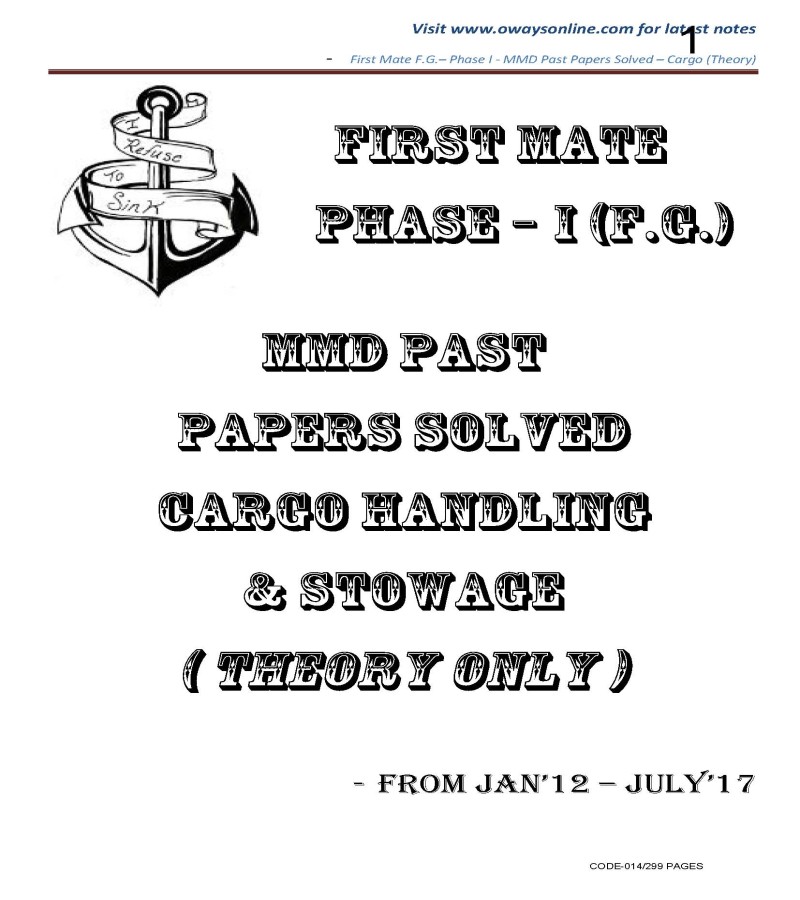 Cargo Solved Past Papers Theory Phase I Jan2012 to July2017 PHASE 1 NOTES (14)