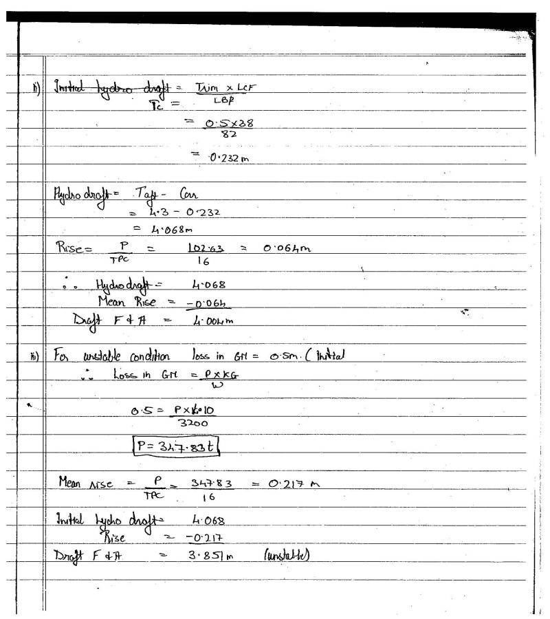 STABILITY AND CARGO NUMERICALS PHASE 1