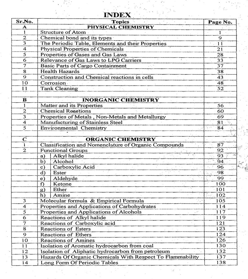 Nautical Chemistry for Deck Officers