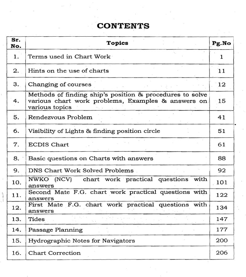Chart Work For Deck Officers