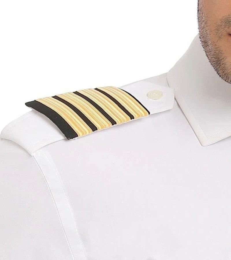 White Uniform Full Shirt With Both Side Pocket Flaps