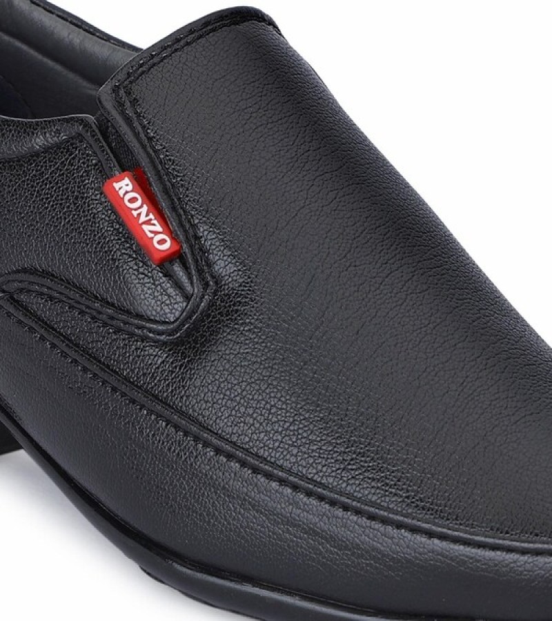 Ronzo Formal Black Synthetic Leather Shoes