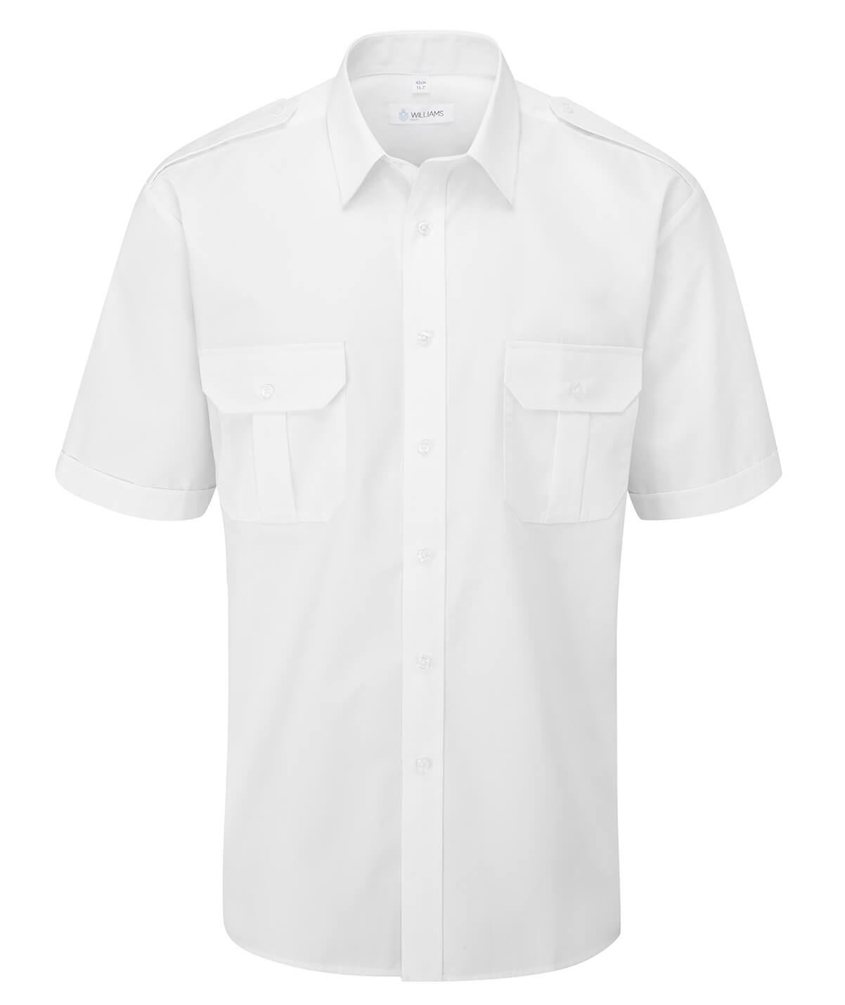 UNIFORM WHITE SHIRT FOR AIRLINE PILOT WITH SHOULDER FLAPS