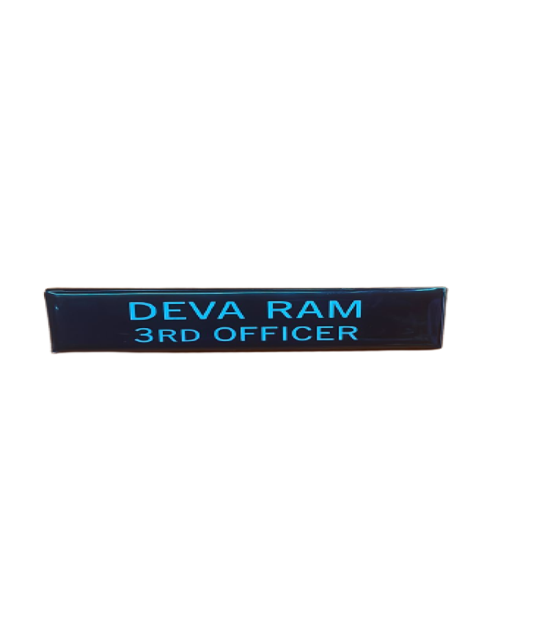 Black Color Name Plate With Plastic Lamination
