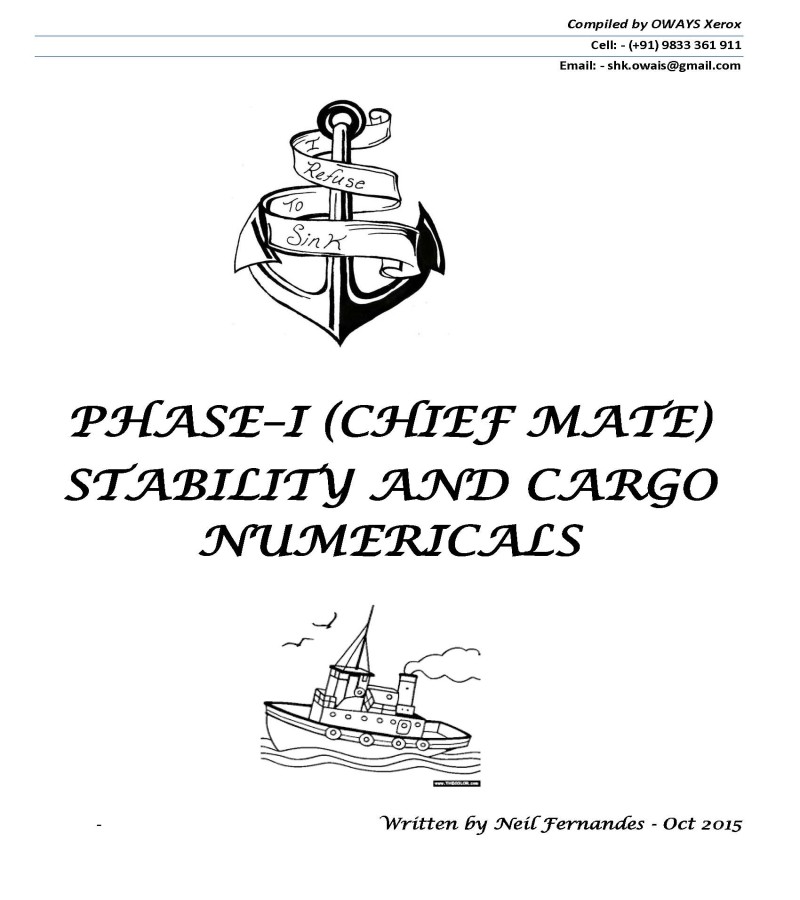 STABILITY AND CARGO NUMERICALS PHASE 1