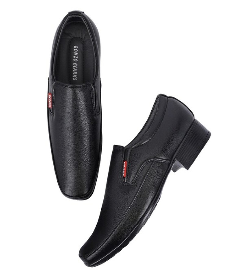 Ronzo Formal Black Synthetic Leather Shoes