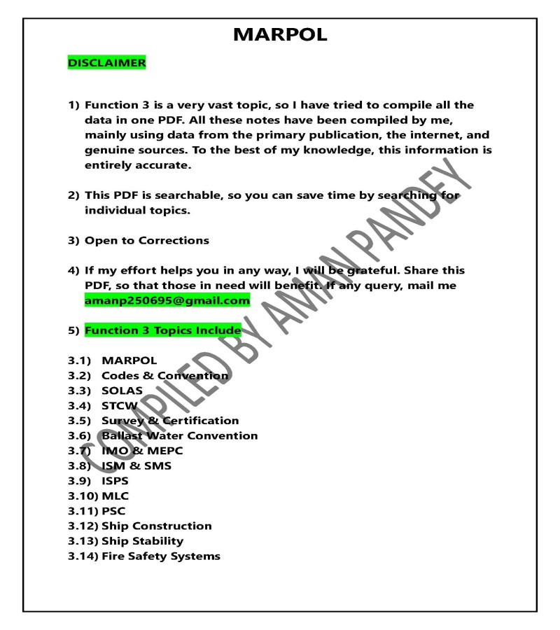 Function 3 Notes By AMAN