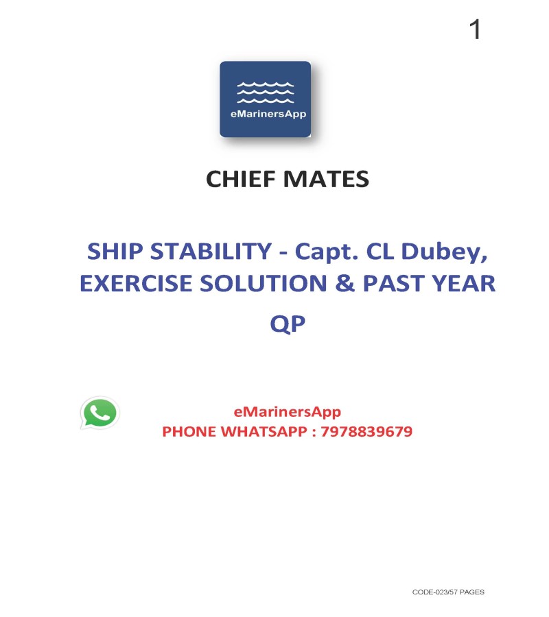Ship Stability Past year question paper solution Phase I NOTES (23)
