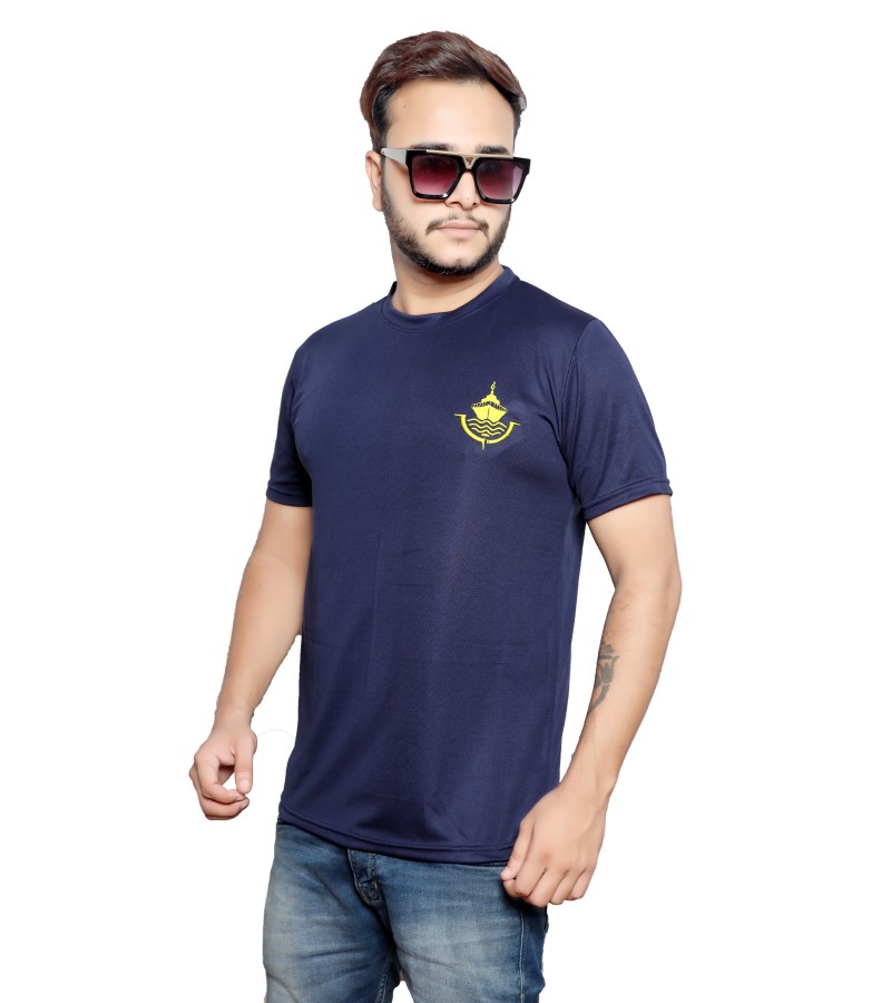 Round Neck T Shirt With Ship Logo