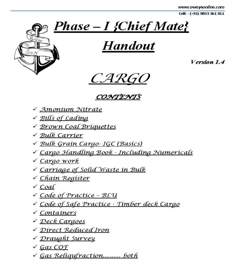 Cargo Notes