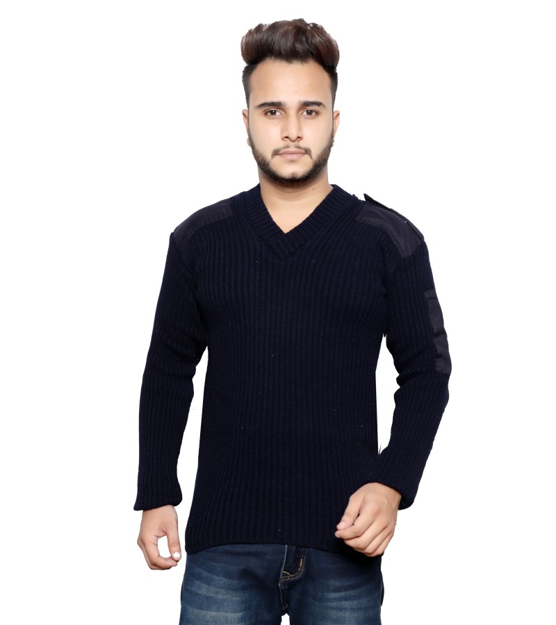 Uniform Blue Sweater With Rank Stripes