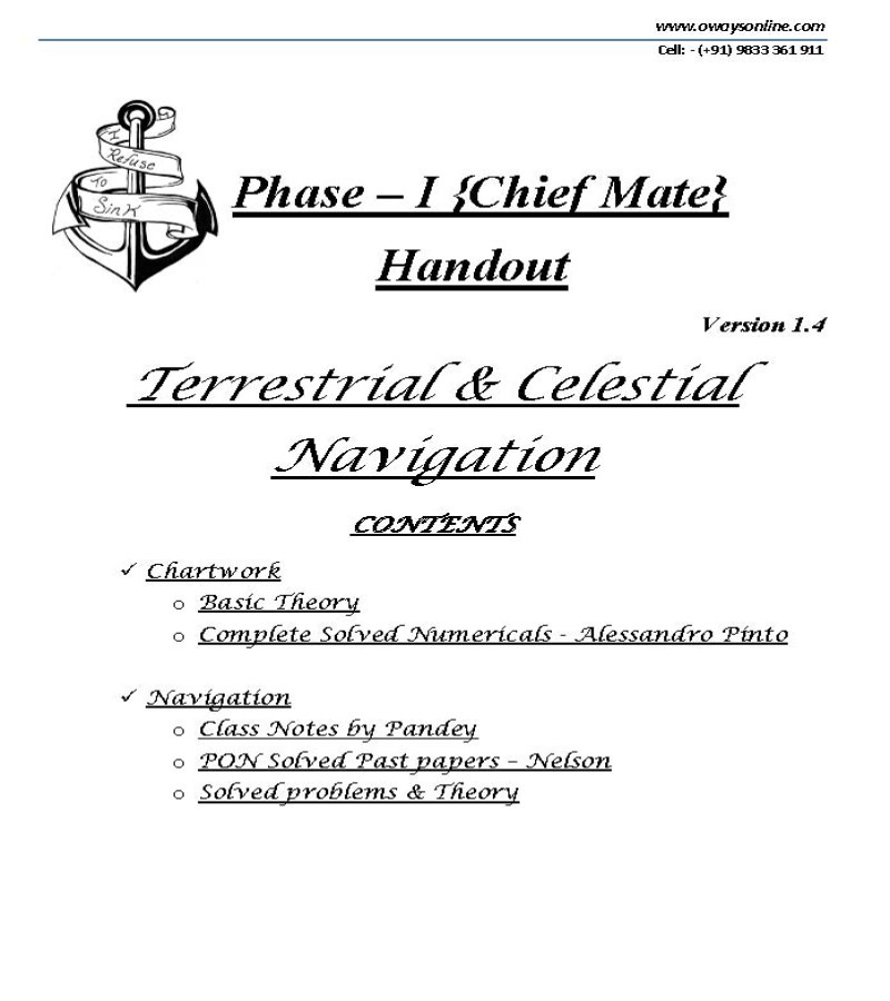 Terrestrial & Celestial Navigation
