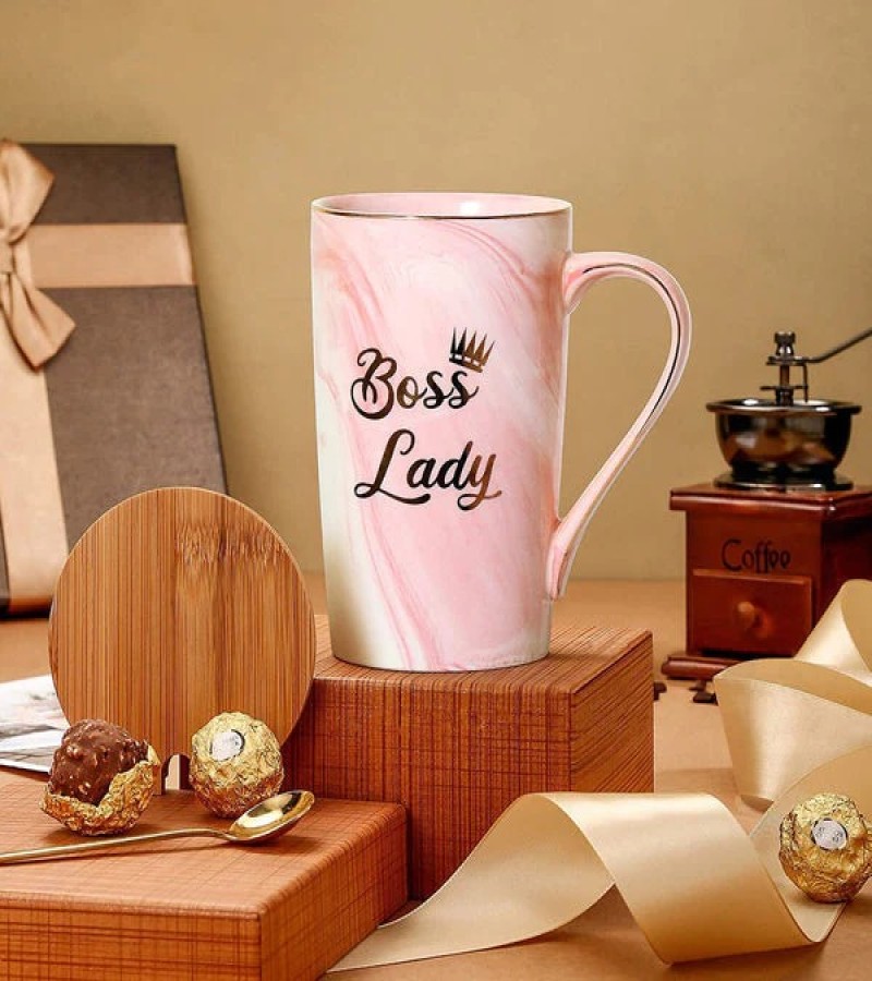 Coffee Mug with Lid & Spoon (Boss Lady)